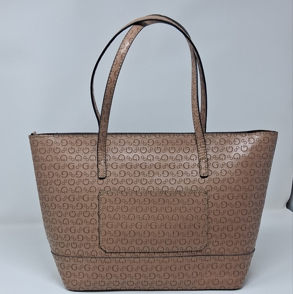 GUESS Tan Logo Tote Bag - Picture 3 of 7